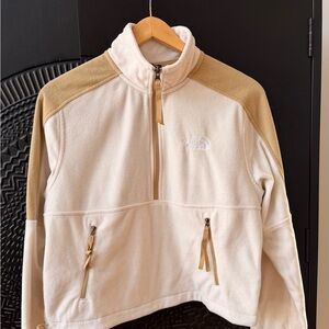 The North Face White and Tan Fleece Jacket